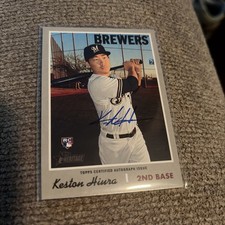 2019 Topps Heritage High Number Keston Hiura Real Ones Auto RC ROA-KH Brewers