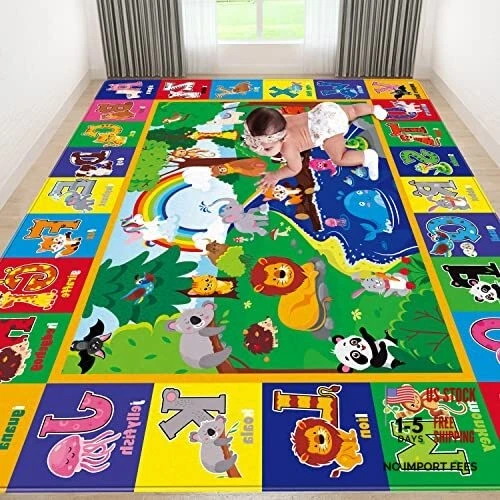 Soft Non-Toxic Baby Play Mat with ABC Alphabet - Foldable Crawling Mat for
