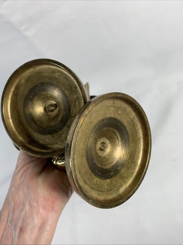 2 candelabros de latón macizo serpiente marina pez koi 8" - Imagen 4 de 9