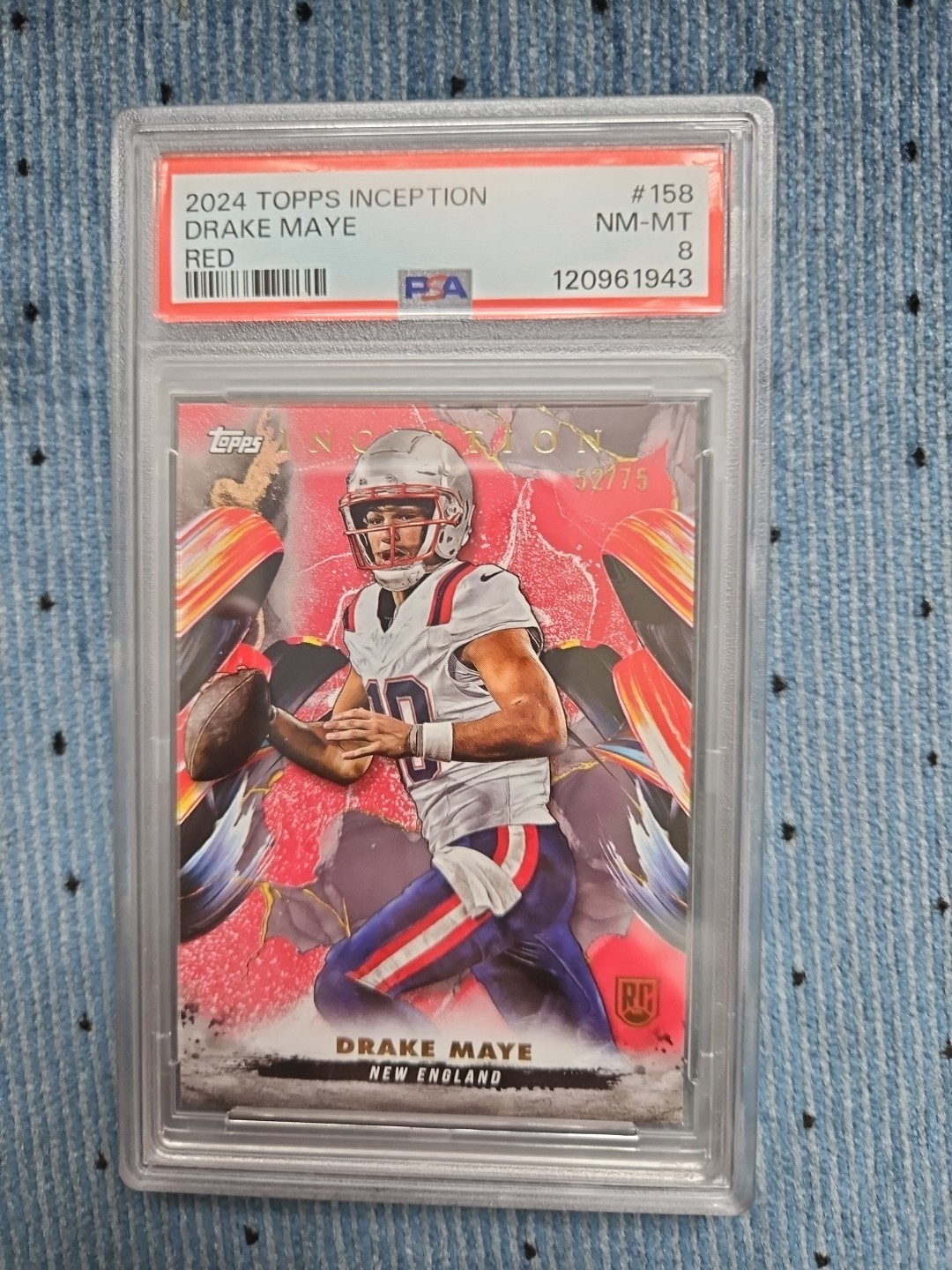 2024 Topps Inception - Drake Maye #158 Inception /75 (RC) Red Color Match