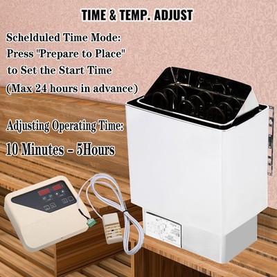 6/9KW Dry Sauna Heater Sauna Stove w/ Wall Controller for Spa Sauna Room ETL/ UL
