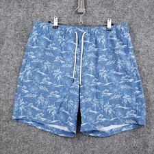 Fair Harbor Trunk Shorts Men M Medium Blue Boardshort Elastic Waist Stretch Swim