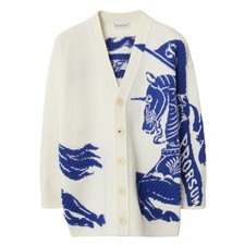 Burberry Equestrian Knight Intarsia-Knit Cardigan