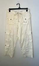 NWT NEW FREE PEOPLE Oversized Wide leg Cargo Pant Size Small Creamy White