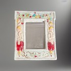 Vintage 60s/1960s Ceramic Crackle Glaze Italian Small Wall Hanging Mirror Italy