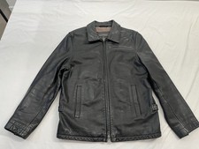 Vintage 90s Black Banana Republic Men's Leather Jacket Small-Medium Good