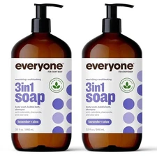 Everyone for Everybody 3 in 1 Soap Shampoo Body Wash w/Lavender Aloe-53 2 Pack