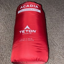 Koc kempingowy Teton, zewnętrzny regularny / pojedynczy (highline) rubinowy czerwony / granatowy czerwony