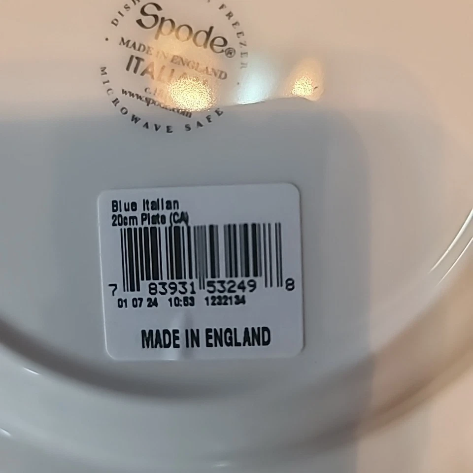 Prato de salada Spode azul italiano, conjunto de 4 - 7,25 pol. - máquina de lavar louça, cofre para micro-ondas - Imagem 4 de 4