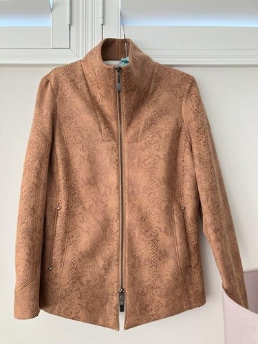 Womens Camel, Suede, Snake Skin Print Jacket - excellent condition, size 10-12 - Picture 7 of 8