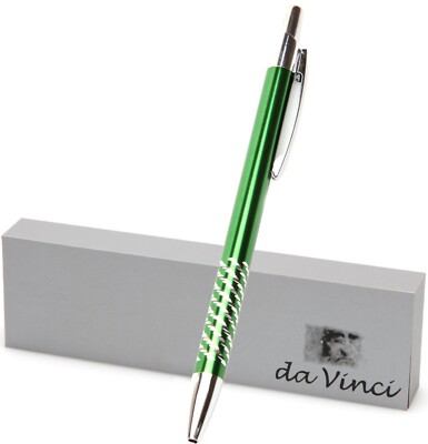 New Ballpoint Green Da Vinci Ink Pen W/Box Black ink Writing pen