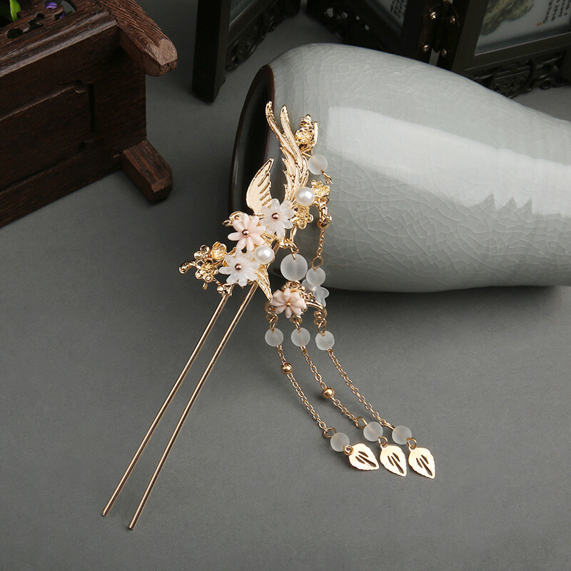Elegant Hanfu Bridal Hairpin with Tassel Ancient Hair Ornament Accessory