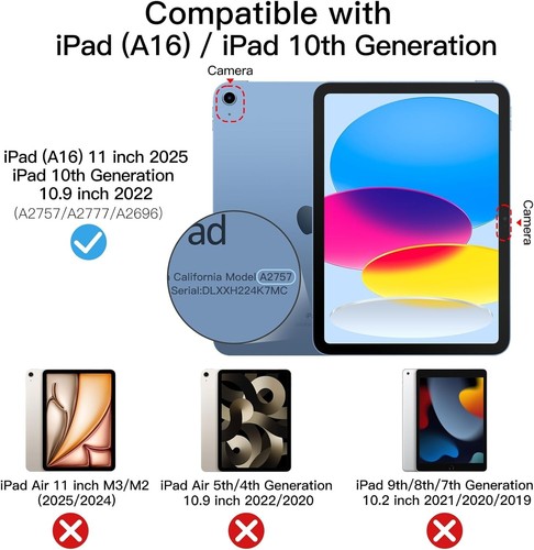 360 Rotating Smart Case for iPad 11th (A16), 10th Generation with Pencil Holder - Picture 74 of 136