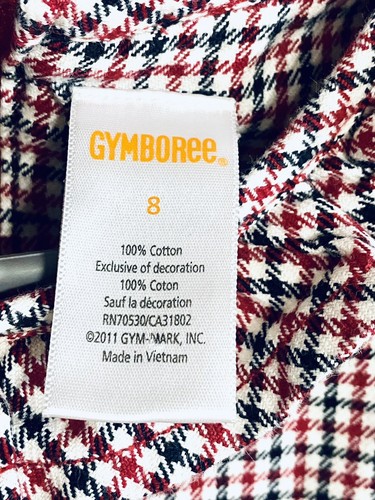 GYMBOREE party plaid dress size 8 Girls rhinestone bows EUC - Picture 3 of 10