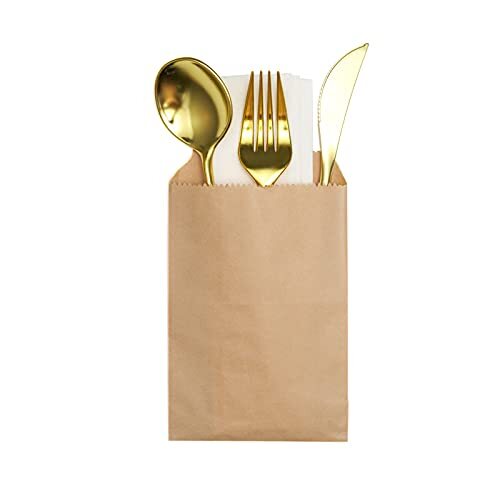 100 Pack 6x8 Inch Kraft Paper Bags for Bakery Cookies Treats Snacks Sandwich - Picture 4 of 6