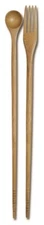 Bamboo Cooking Chopsticks with Spoon and Fork 3-in-1 Utensil for Deep Fry S-3789