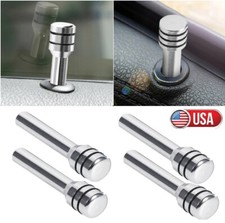 4 Aluminum Universal Vehicle Car Interior Door Lock Stick Knob Pull Pins Silver