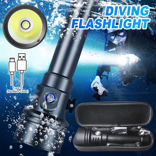 Scuba Diving Waterproof Flashlight LED Light Deep Professional Underwater Torch - Picture 5 of 23