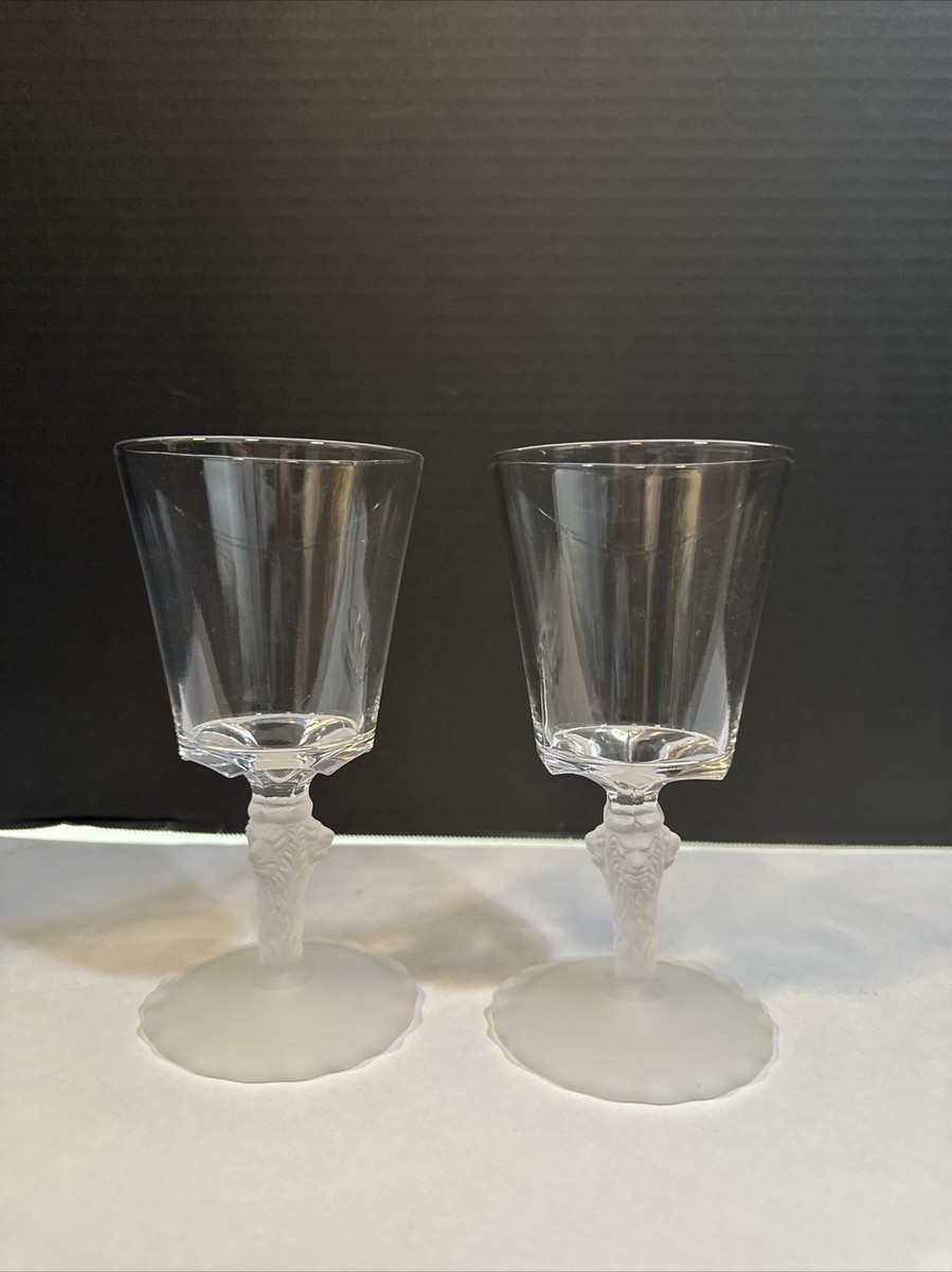 EAPG Gillinder & Sons Lion aka Frosted Lion Glass Goblet 1877 Set