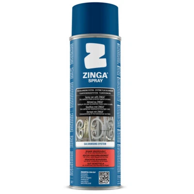 Zinga 500ml Zingaspray Aerosol Cold Galvanising Zinc Paint Anti-Corrosion Primer