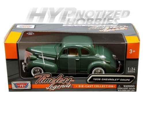 MOTORMAX 1:24 1939 CHEVROLET COUPE DIE-CAST GREEN 73247 - 第 1/2 張圖片