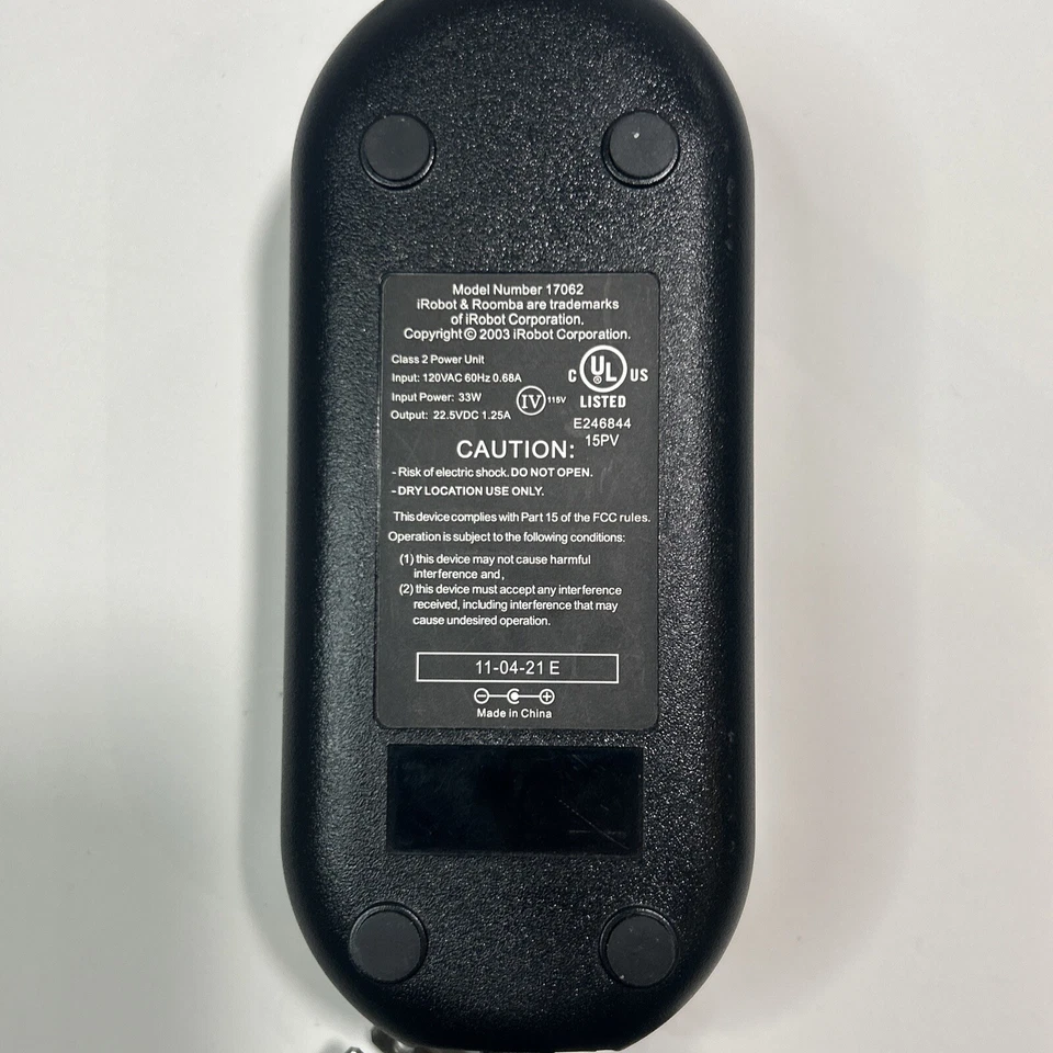 iRobot Roomba 17062 OEM Charger Power Cord 500 600 700 Series Black Vacuum - Image 3 of 4