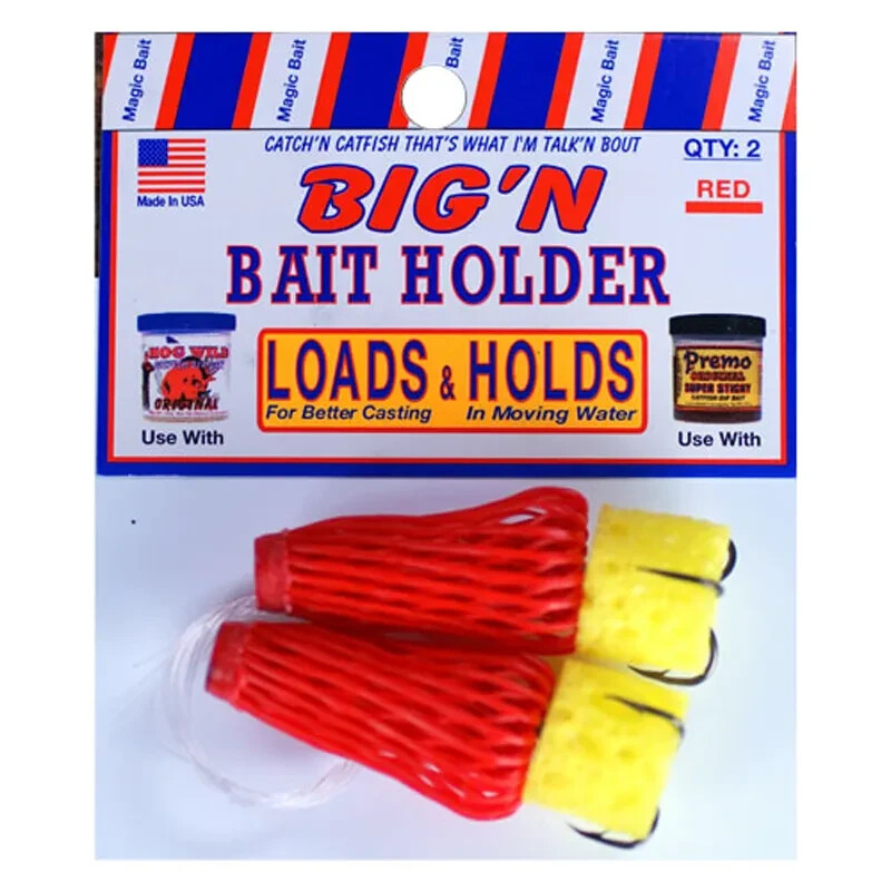 Magic Big'N Bait Holders Red Catfish dip bait rigs with treble hooks