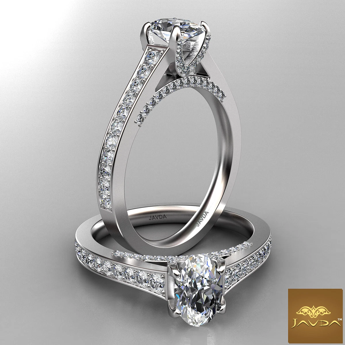 High set oval engagement best sale ring