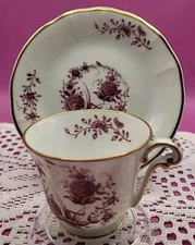 L Bernardaud Co Limoges B & C Demitasse▪︎TEACUP & SAUCER▪︎DALHIA/Dahlia Purple 