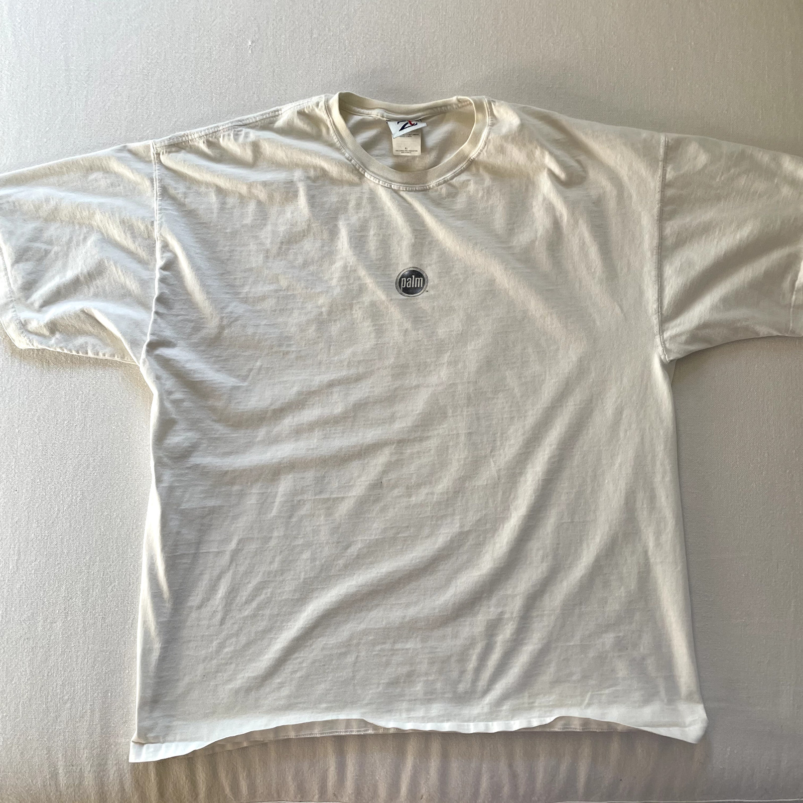 Vintage Palm Pilot Shirt Mens XL White Cell Phone Promo Cartoon Rich Tennant 90s
