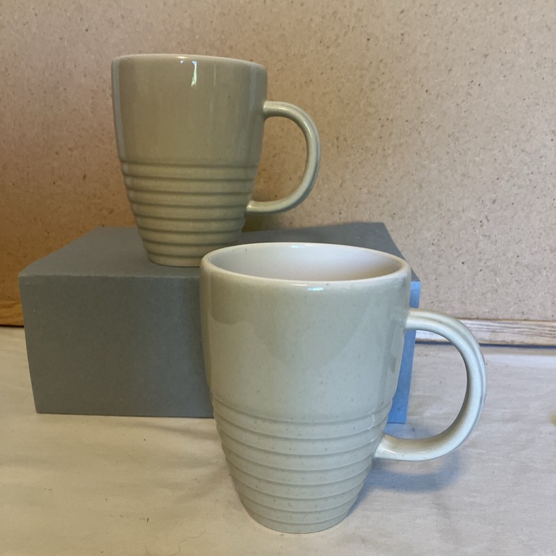Pfaltzgraff Coffee Mugs Cappuccino Beige Speckled 4.75" Tall 12oz Set of 2