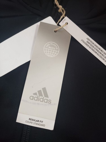 Adidas Track Jacket Zip Up Black with White Stripe Mens 2XL NWT New with Tags - Picture 4 of 9