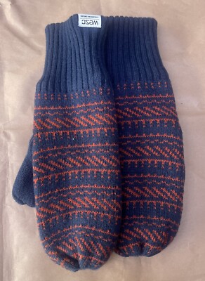 WeSC Norty Unisex Knitted Mittens Blue Iris One Size Fleece Lined