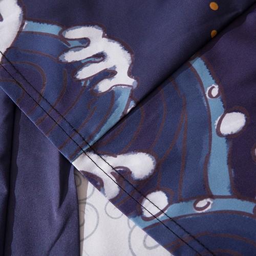 Niepce Herren Fliegende Kraniche in den Wolken Grafik Japanischer Kimono Strickjacke - Bild 6 von 6