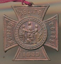1883 Women's Relief Corps Medal, Pendant, Patent Dates on Back
