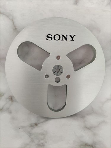 Un par de carretes de cinta dorada Sony 7" pulgadas metal claro aluminio carrete de recogida - Imagen 2 de 5