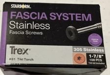 STARBORN Fascia System for TREX 1-7/8" 305 Stainless Screws #81 Tiki Torch