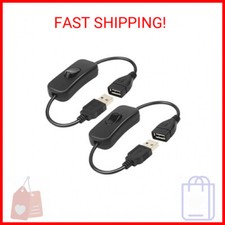 ELECTOP 2 Pack Male to Female USB Cable with On/Off Switch, USB Extension Inline