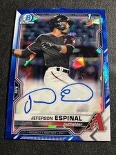 2021 Bowman Jeferson Espinal Chrome Prospect Auto Blue Sapphire