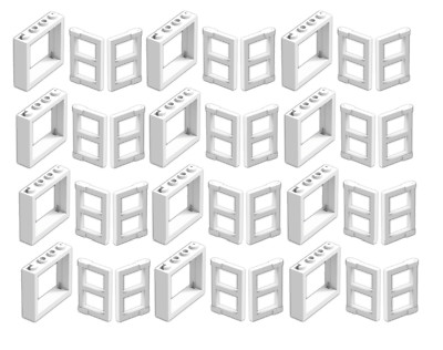  LEGO LOT OF 12 NEW WHITE 1 X 4 X 3 WINDOWS W/ White Panel Pane TOWN CITY HOUSE