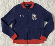 Youth Under Armour USA Bomber Jacket, YMD, Medium, coldgear, Back Hit