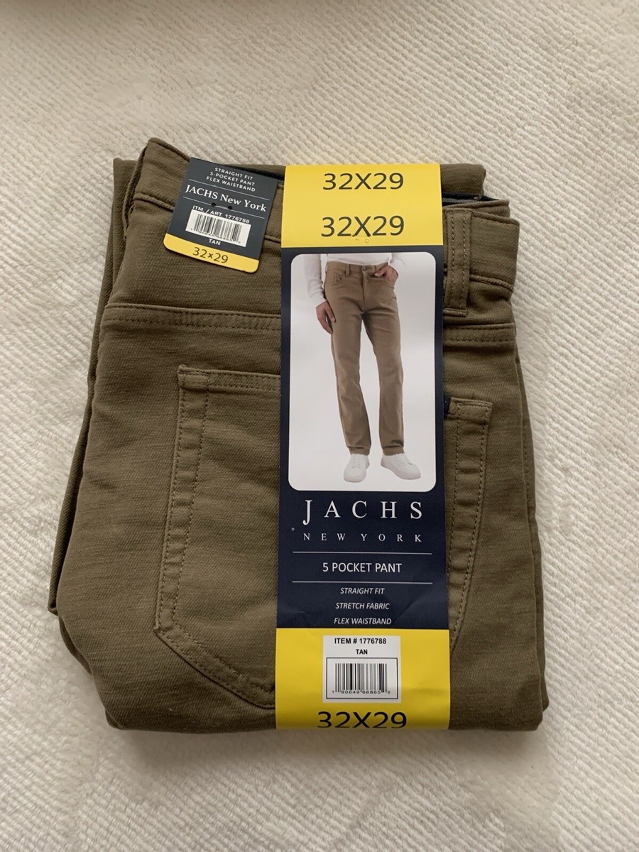 Jachs New York Men's Straight Fit Flex Waistband 5-Pocket Pants
