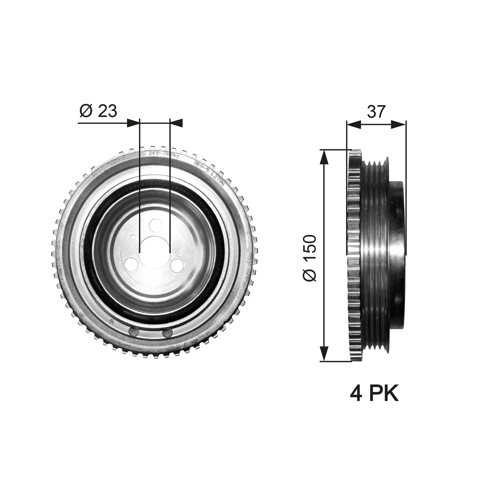 GATES TVD1053 Belt Pulley, crankshaft for ABARTH,ALFA ROMEO,CHRYSLER,FIAT,FORD,L