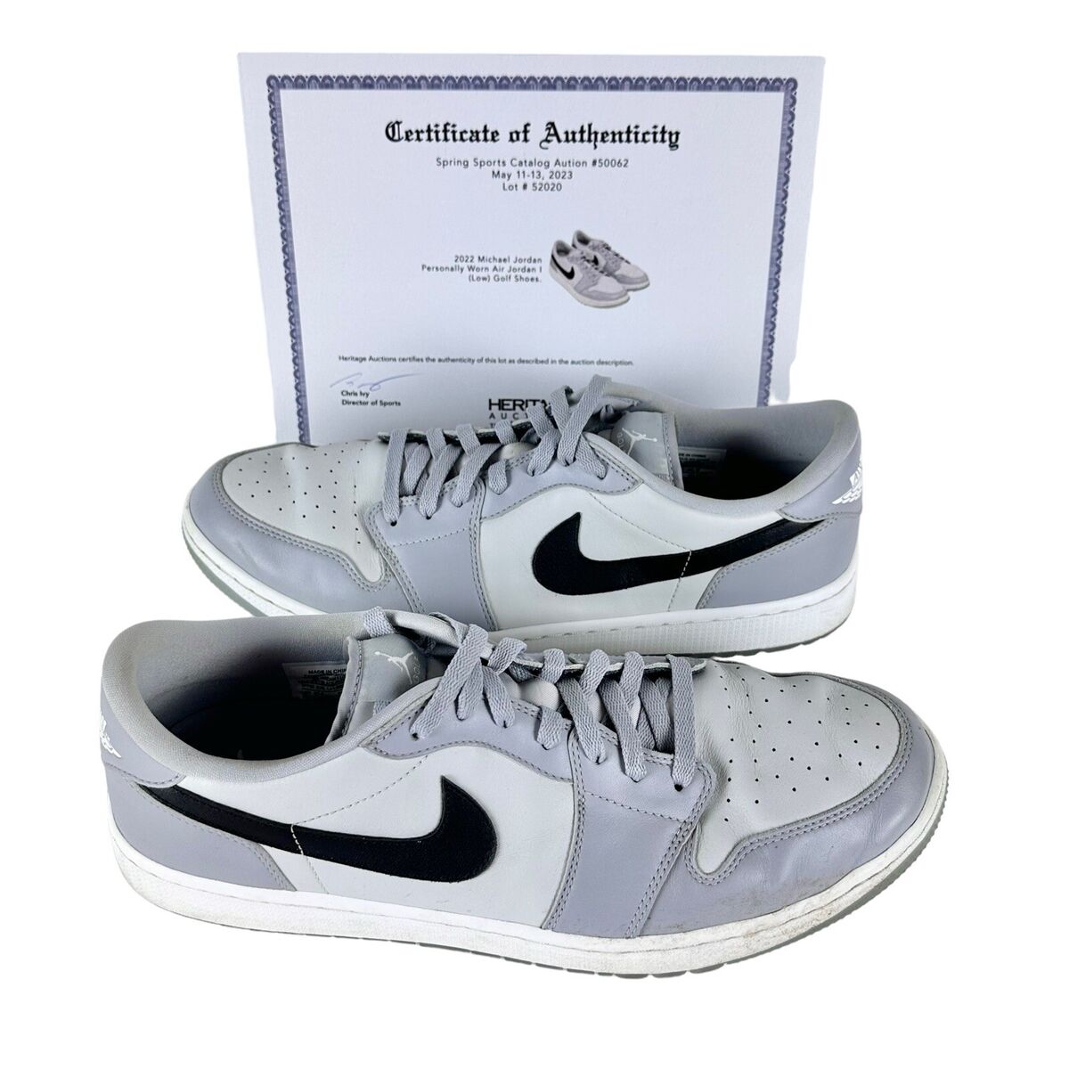 Personally Worn Micheal Jordan Air Jordan 1 Low G Sneakers Personally Worn Micheal Jordan Air Jordan 1 Low G Sneakers