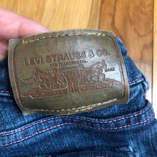 Levis Jean Shorts Girls 12 Blue Medium Wash Cotton Denim 24 in Waist 7 in Inseam - Picture 8 of 8