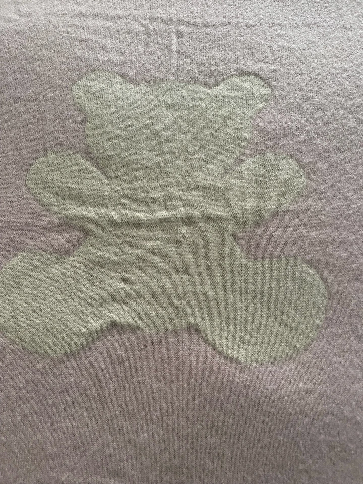 Manta Bebé Oso 100% Cachemira Maison Rosa Crema 29x34" Hecha en Italia Reversible Foto 2 de 4