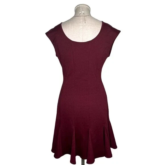 PALM ANGELS Abito CATHERINE MALANDRINO Peplum orlo svolazzante linea A marrone scollo a scoop 4