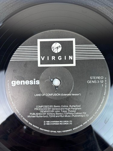 Genesis - Land of Confusion (Vinyl Record) VG+/VG+ ,12", Virgin GENS 3-12 - Picture 4 of 4
