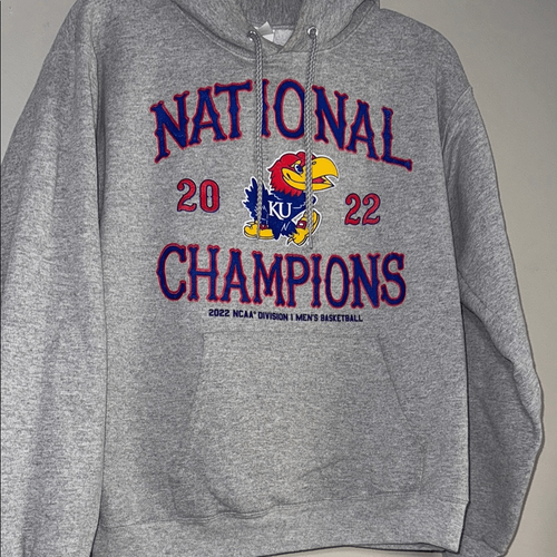 Gray Kansas Jayhawks National Champions 2022 Hoodie - Picture 6 of 11