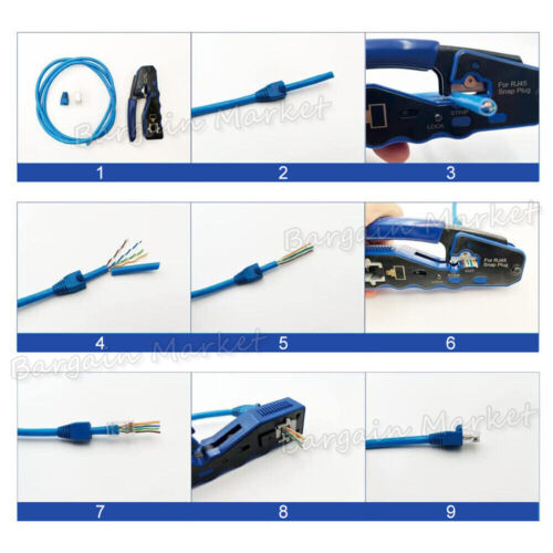 RJ45 Crimper EZ Cat 5e 6 7 HD Pass Through Network Connector Tool Crimping Plier - Picture 9 of 9